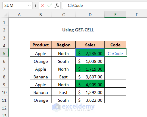 using GET.CELL
