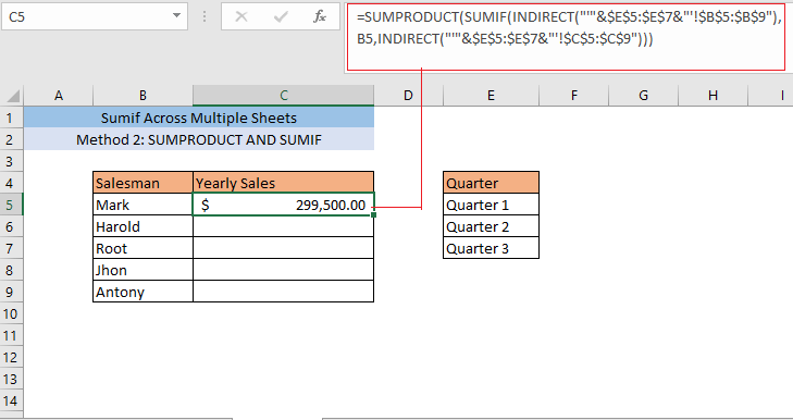 sumif values
