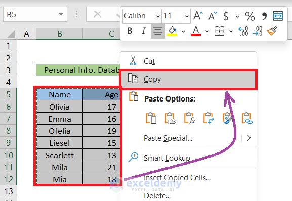 how to transpose array in excel (copy and paste method)