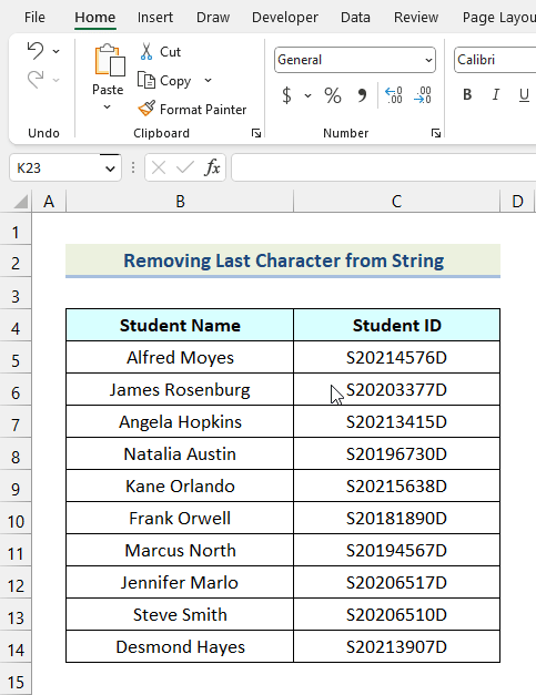 Overview of the methods to Remove Last Character from String Using VBA in Excel