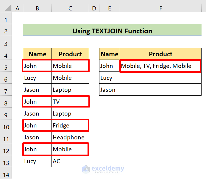 result of vlookup multiple values in one cell