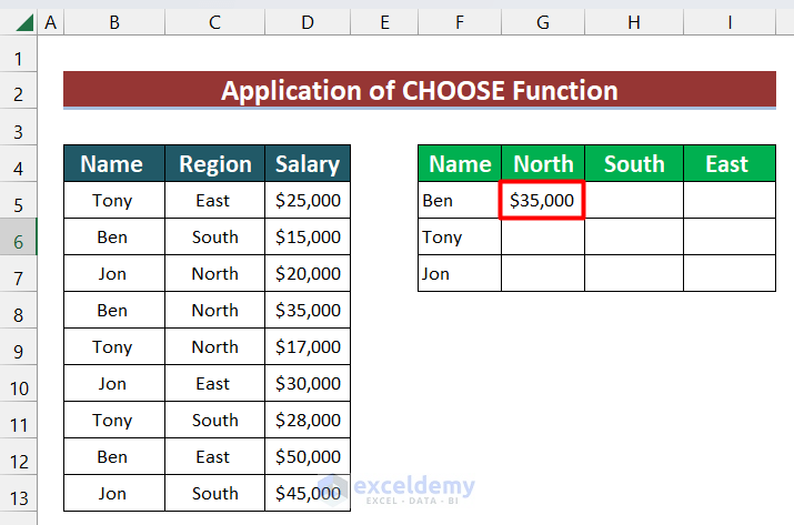 Application of CHOOSE Function to VLOOKUP with Multiple Conditions in Excel