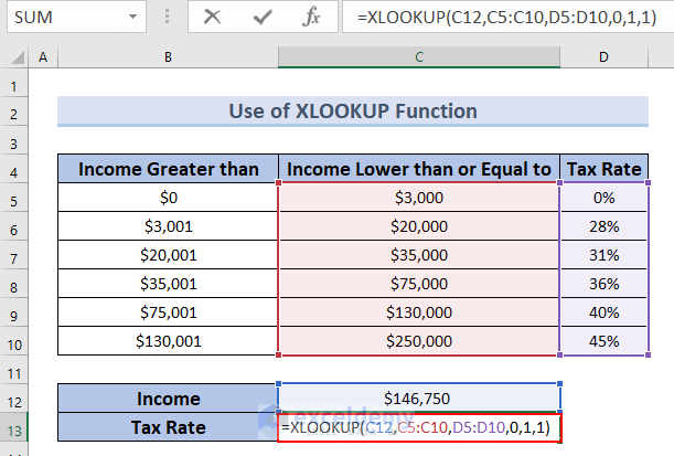 Use of XLOOKUP Function to lookup value in a range and return in Excel