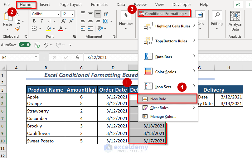 Using Less Than Equal in Conditional Formatting Based on Another Cell Date