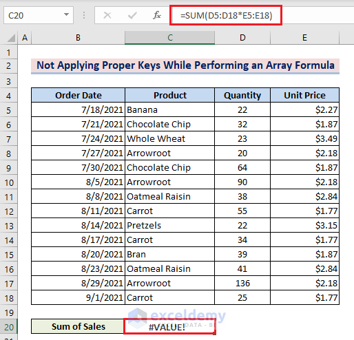11-Array formula returning VALUE error