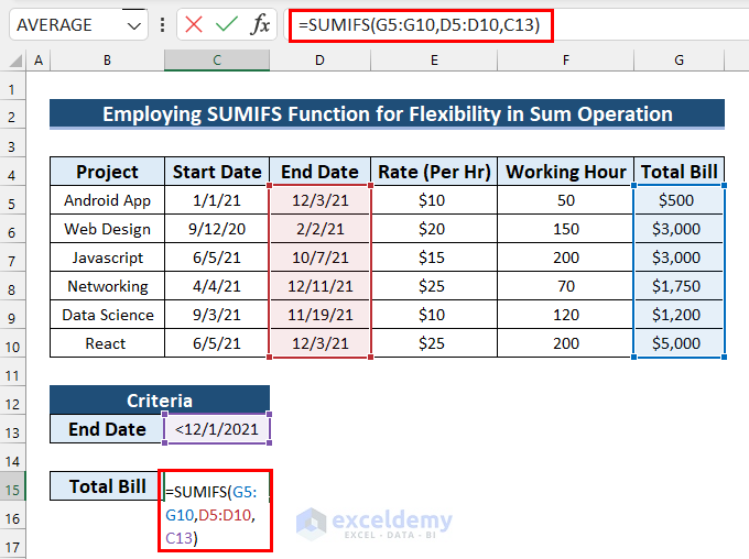 Employing SUMIFS to Check Flexibility for SUMIF vs SUMIFS in Excel