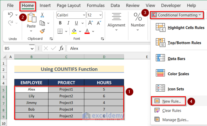 Selecting multiple columns to use COUNTIF function