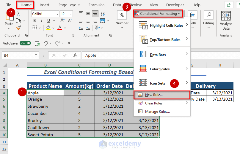Using DATEVALUE Function in Conditional Formatting Based On Another Cell Date