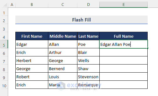 Combine Cells with the Flash Fill