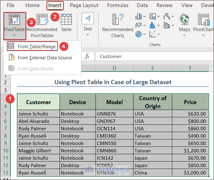 Creating a Pivot Table to Count Duplicate Rows in Excel