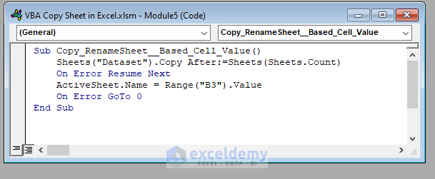 Using VBA to Copy a Sheet and Rename Based On Cell Value