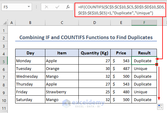 Combining IF and COUNTIFS functions