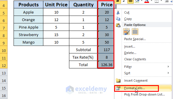 Lock Columns in Excel