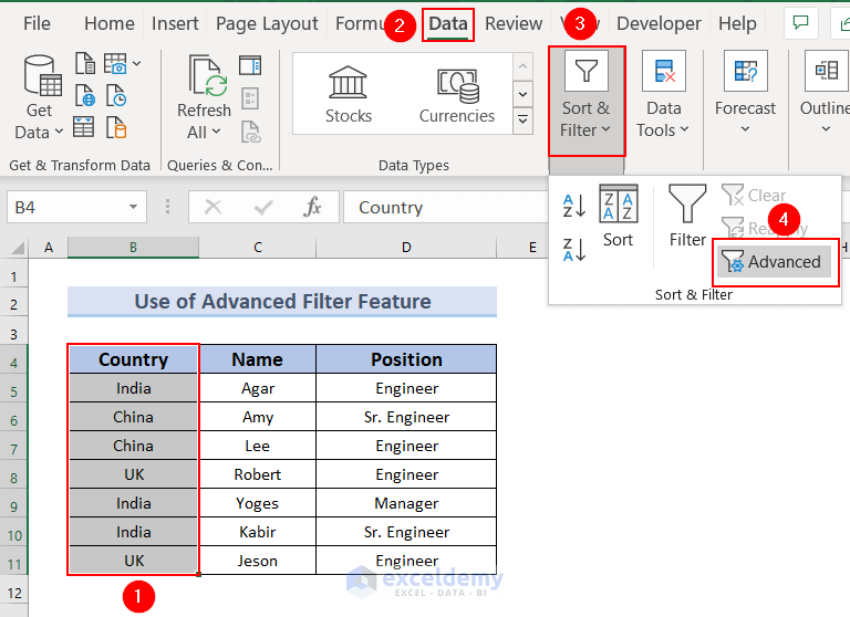 Selecting Advanced Filter Option to delete duplicates but keep one value in Excel