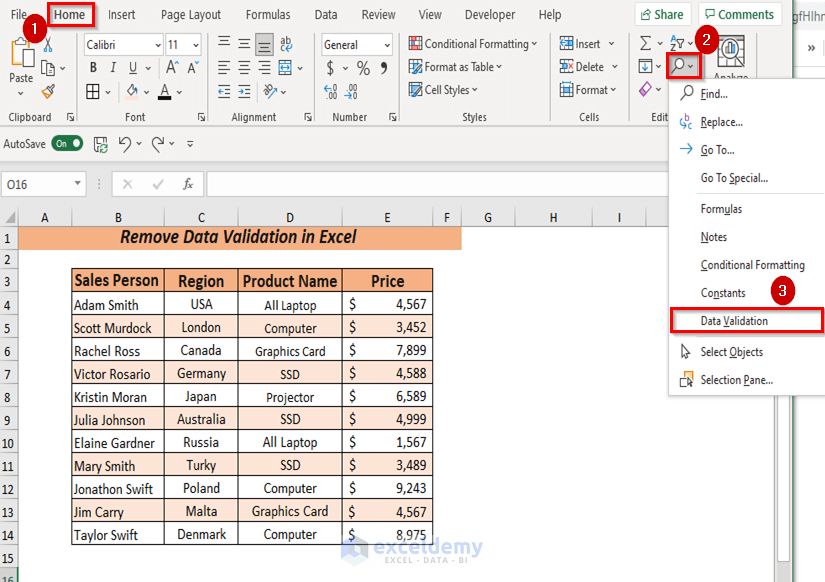 Using VBA with Find & Select to Remove Data Validation
