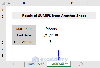 total sheet for sumifs date range