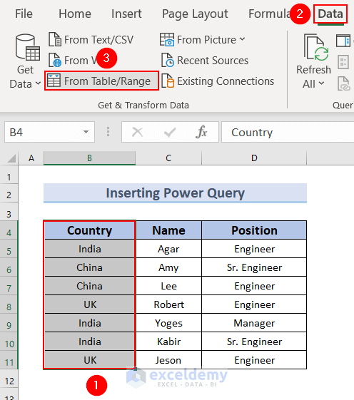 Inserting Power Query for deleting duplicates and keeping one using Formula in Excel