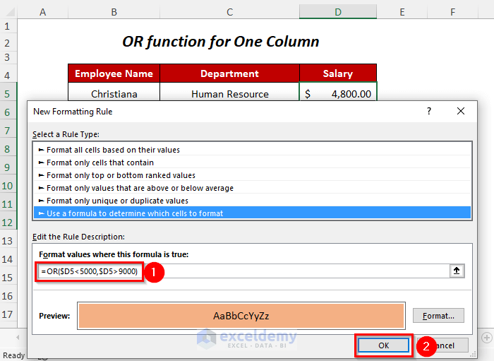 OR function for one column