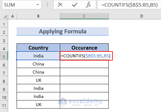 Applying COUNTIFS Function for deleting duplicates and keeping one using Formula in Excel