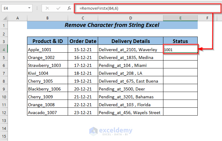 Using VBA to Remove First N Characters to Remove Character from String