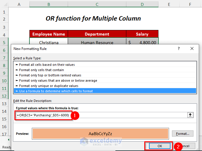 OR function for multiple columns