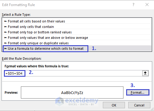 Edit formatting rules