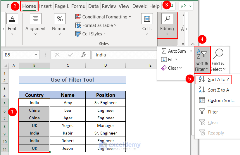 Applying Sort & Filter Feature for deleting duplicates and keeping one value by using Formula in Excel