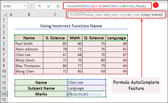 using formula autocomplete feature