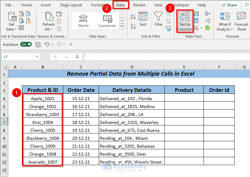 Using Text to Columns to Remove Partial Data from Multiple Cells