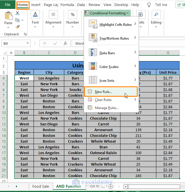 AND Function-Conditional Formatting Multiple Text Values in Excel