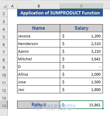 Join SUMPRODUCT and IF to Calculate If Cell is Not Blank