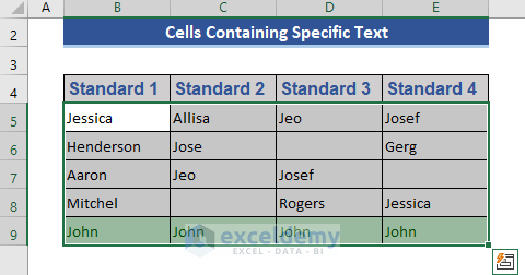 Cells formatted based on whether they contains the specific word or not