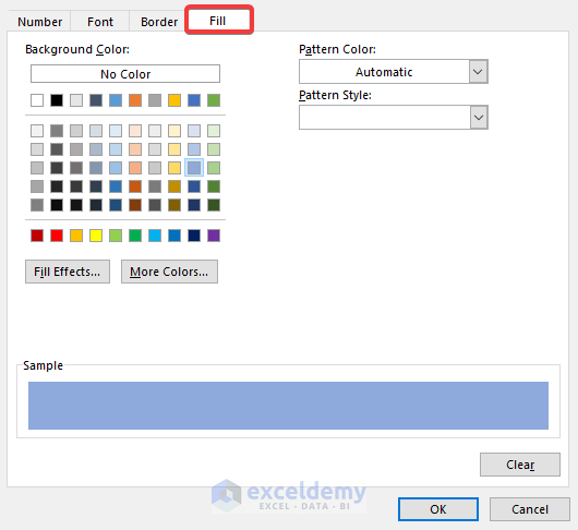 set cell Fill color int eh option based on whether the cell fulfill the condition or not. 