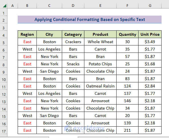Result-Excel Conditional Formatting Text Color using new rule option