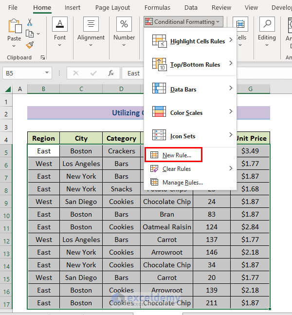 custom rule-Excel Conditional Formatting Text Color