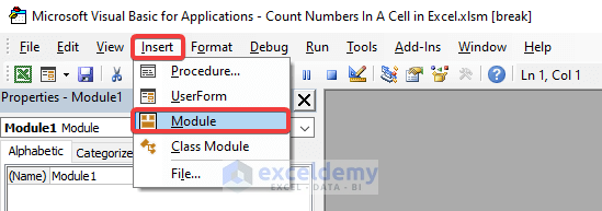 Count Numbers Using VBA Codes in Excel