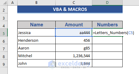 Count Numbers Using VBA Codes in Excel