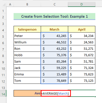 Examples of Using Create from Selection Tool