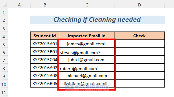 Excel CLEAN Function