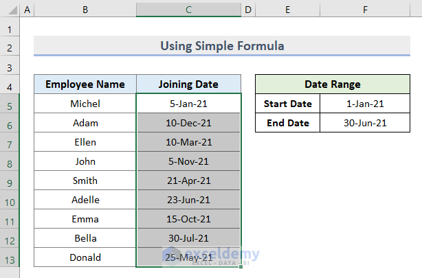 Selecting Cells for Conditional Formatting