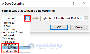 Using A Date Occurring Option in Excel