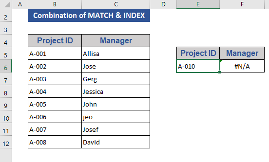 INDEX-MATCH Functions to Compare Two Columns and Return a Value