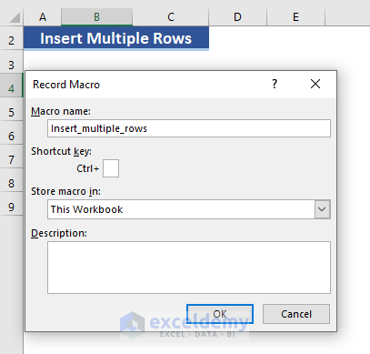 Insert Multiple Rows by Macro in Excel
