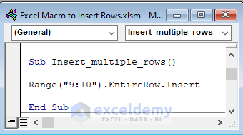 Insert Multiple Rows by Macro in Excel