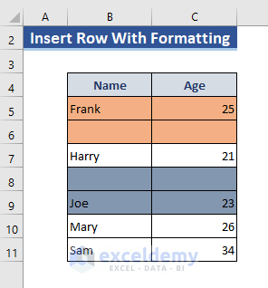 Insert Rows With Formatting