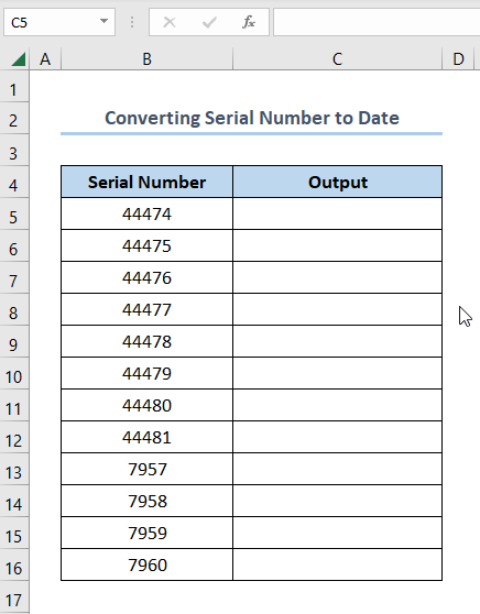 Overview of converting serial number to date