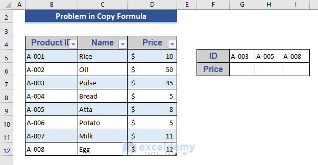 Copy Formulas with Table References in Excel Table Formatting
