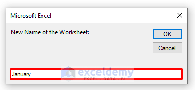 Entering Input to Rename Sheet with VBA in Excel
