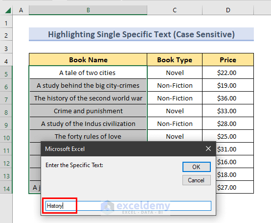 entering specific text