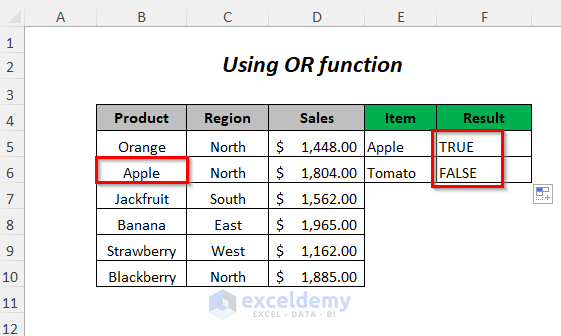 check if a value is in list in Excel